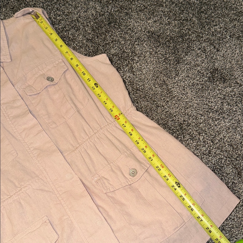 Wallflower Linen Blend Vest Pink Zip Up
Flap Pockets Collar Sz XL - Picture 10 of 10